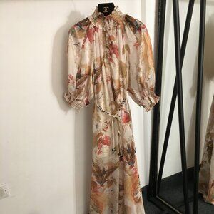 Zimmermann Floral Bird Print Maxi Dress Boho Resort